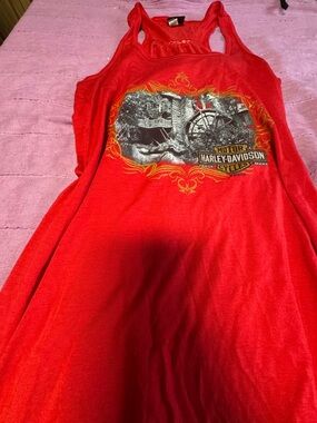 Harley-Davidson Bright Red Sleeveless Tank Top